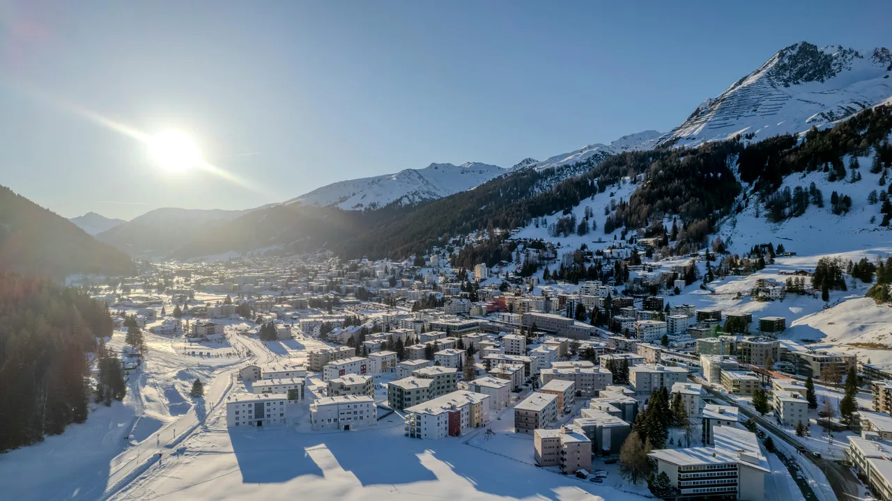 Wintersport in Davos in Zwitserland