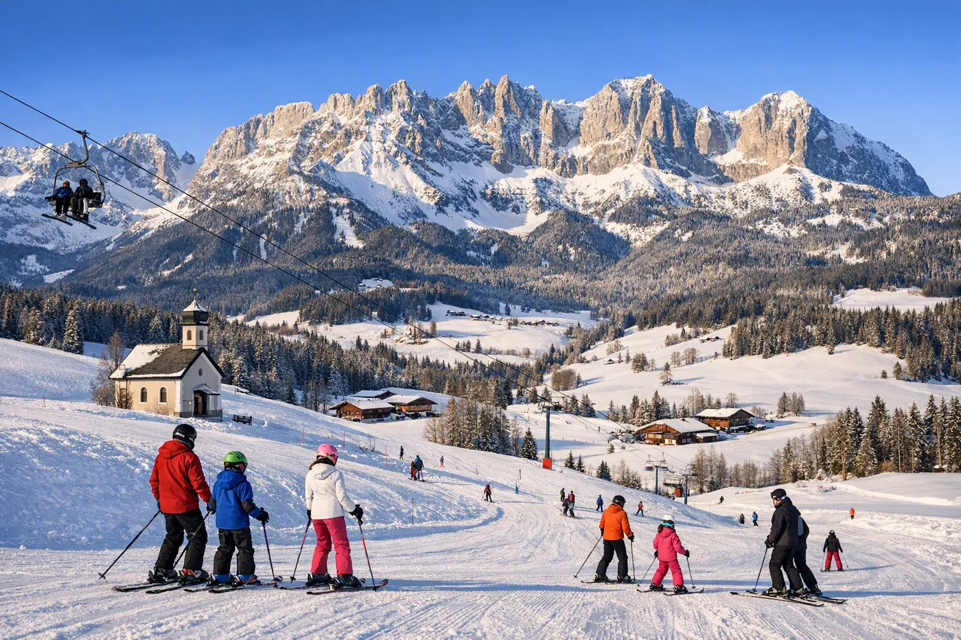 Wintersport in Ellmau in Oostenrijk