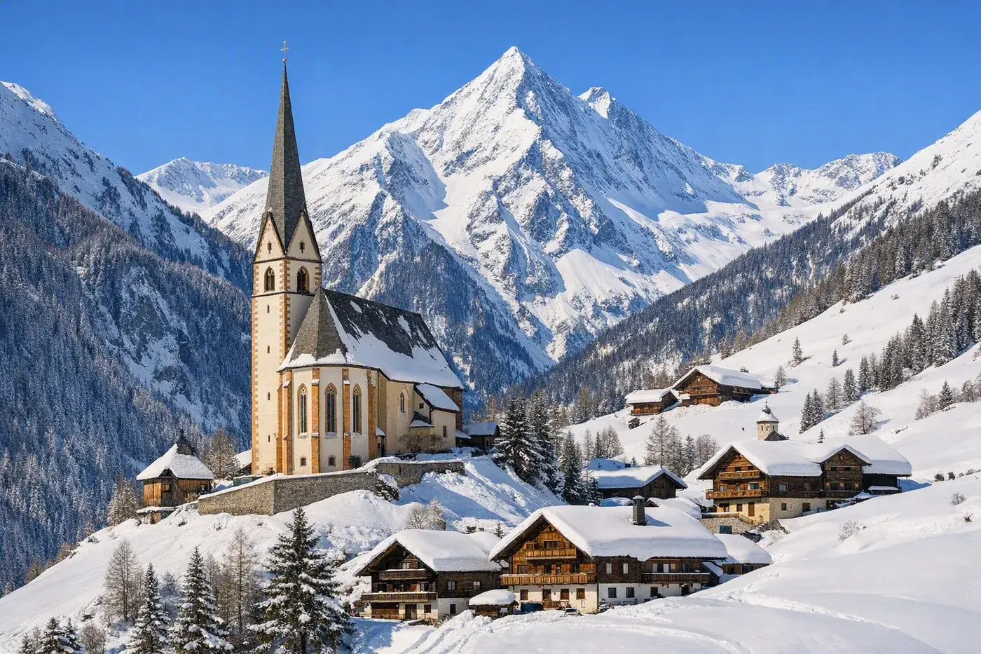 Wintersport in Heiligenblut in Oostenrijk