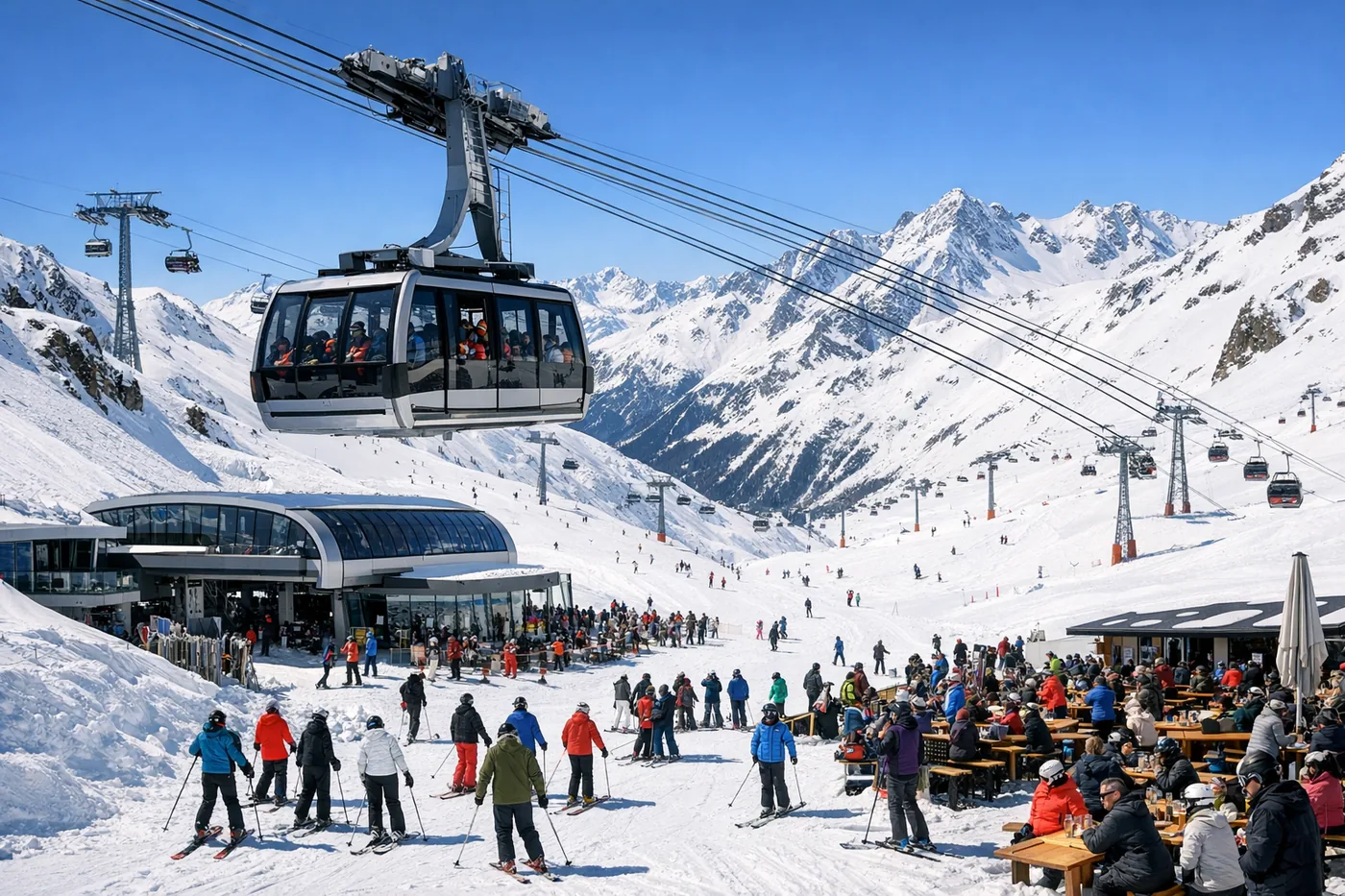 Wintersport in Ischgl in Oostenrijk