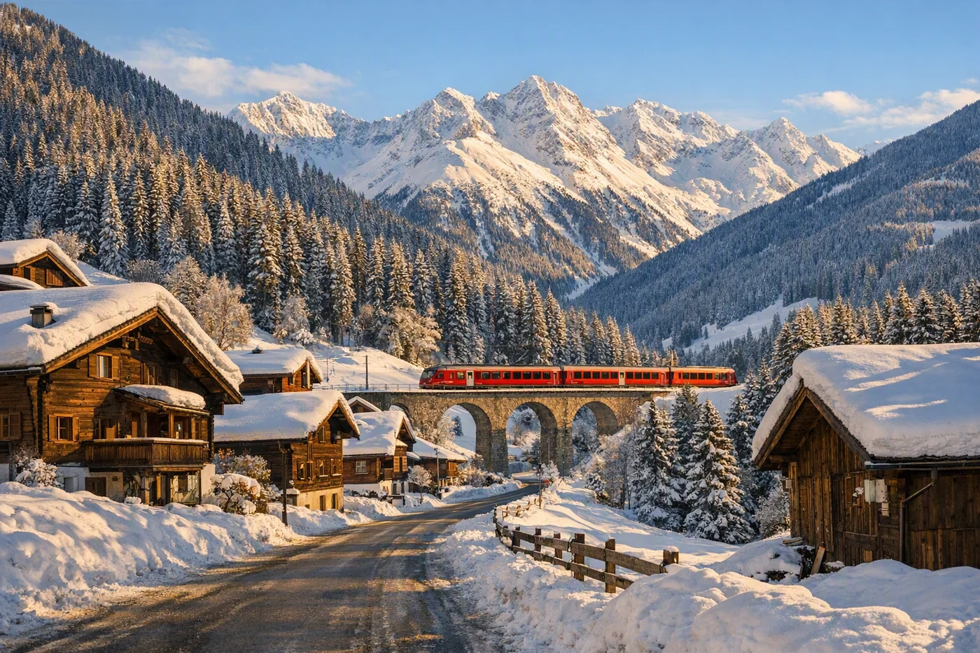Wintersport in Klosters in Zwitserland