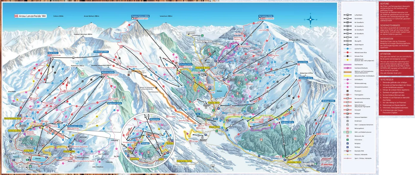 Pistekaart van Arosa