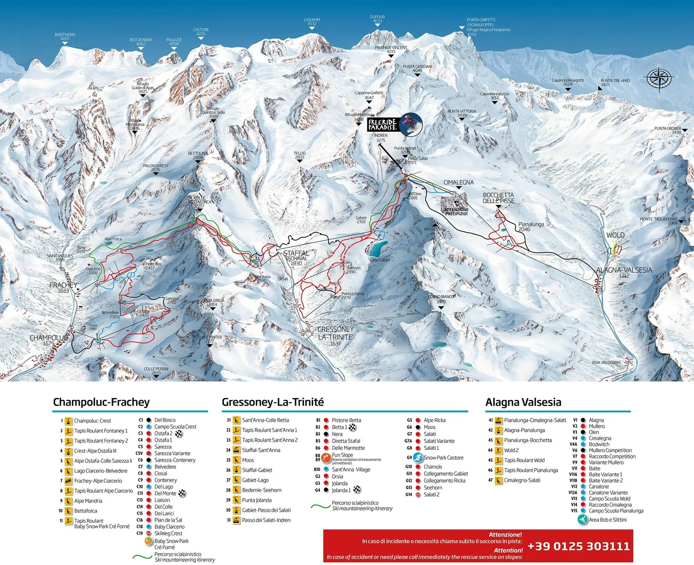 Pistekaart van Champoluc