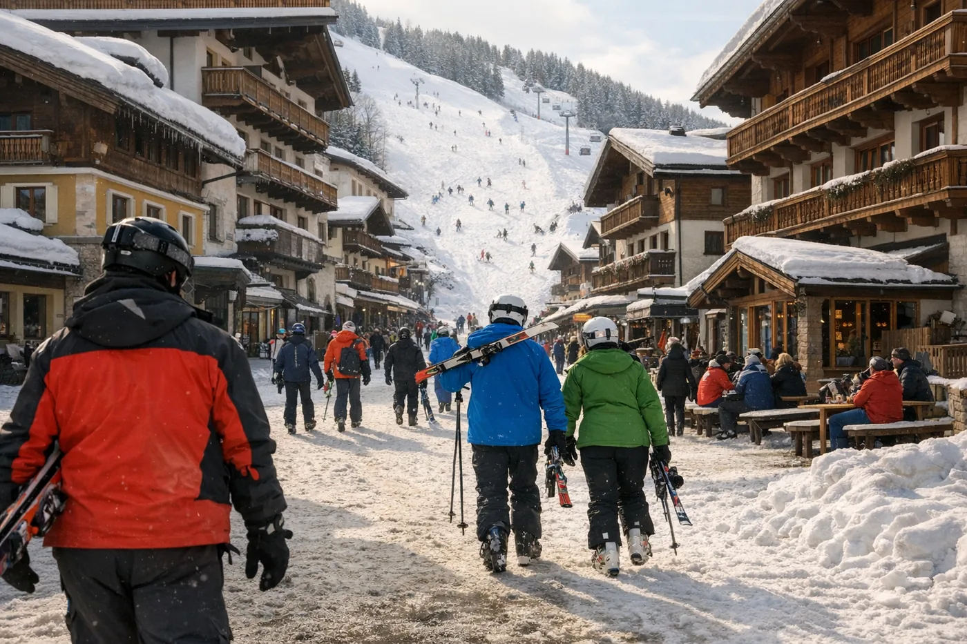 Wintersport in Saalbach in Oostenrijk