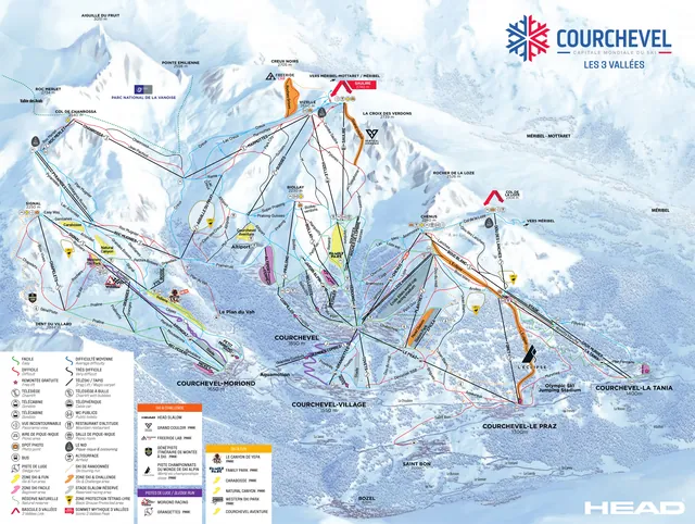 Pistekaart Courchevel