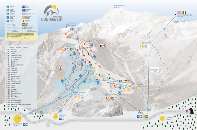Pistekaart Courmayeur