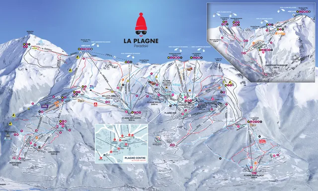 Pistekaart La Plagne