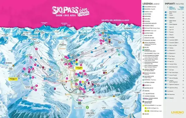 Pistekaart Livigno