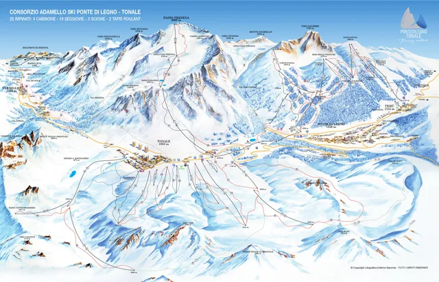 Pistekaart Passo Tonale