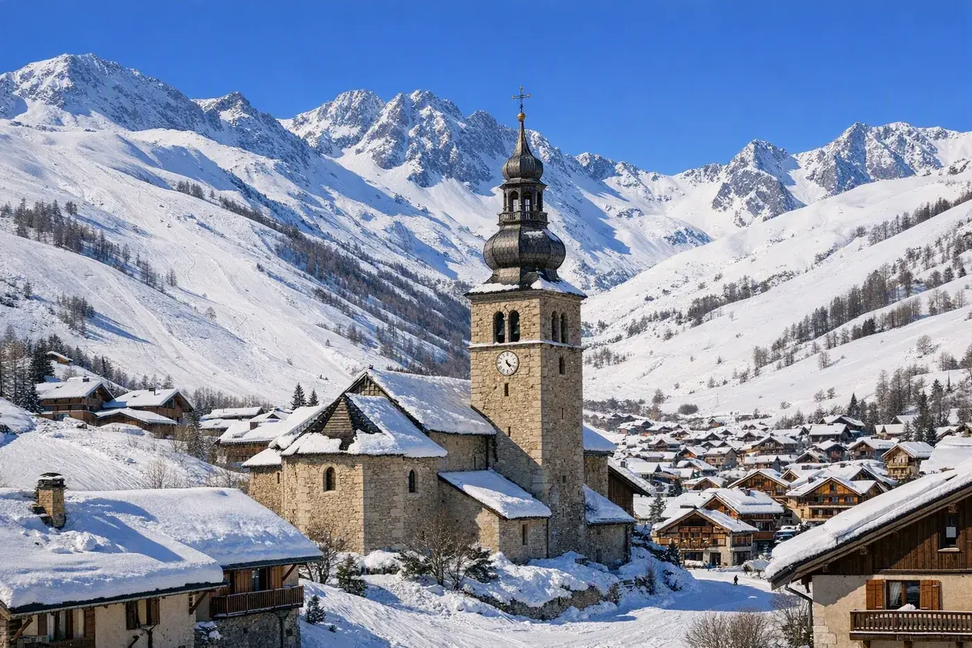 Wintersport in Valloire in Frankrijk