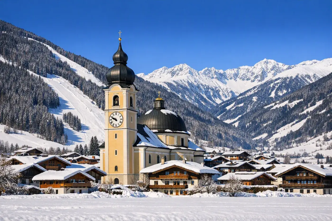 Wintersport in Zell am Ziller in Oostenrijk