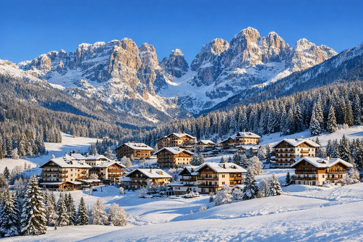 Wintersport in Andalo in Italië