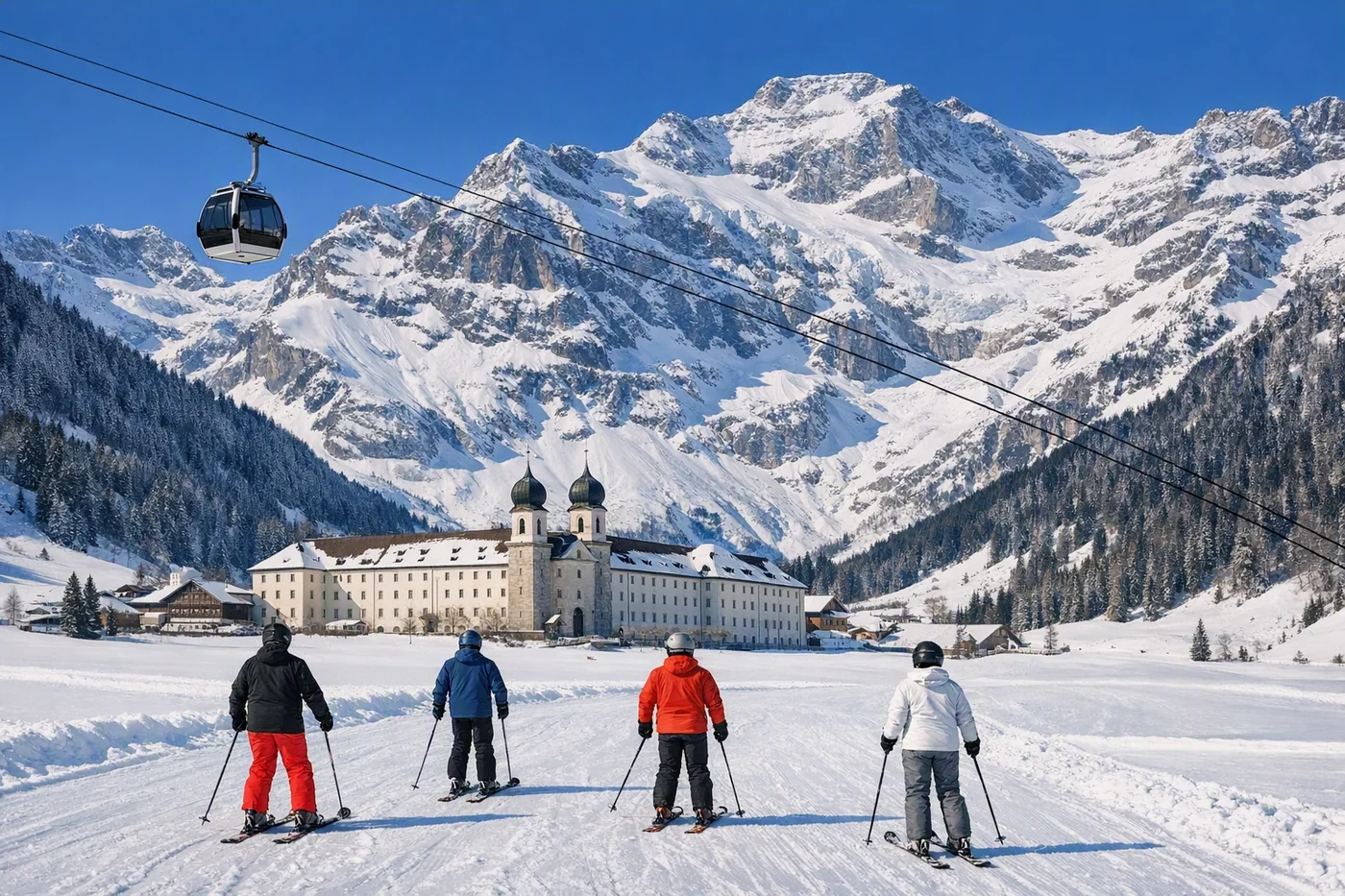 Wintersport in Engelberg in Zwitserland