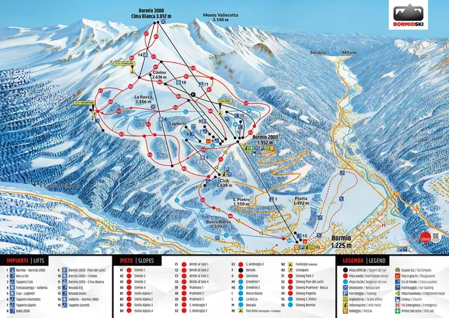 Pistekaart Bormio