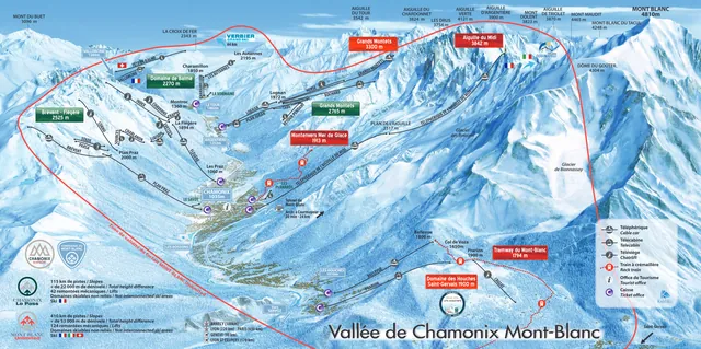 Pistekaart Chamonix