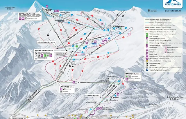 Pistekaart Kaprun