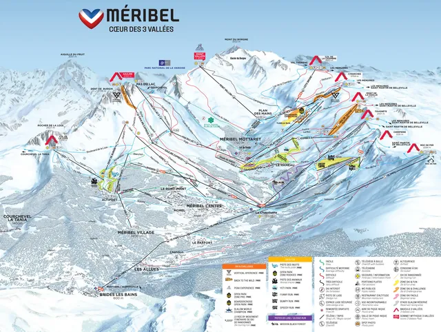 Pistekaart Méribel