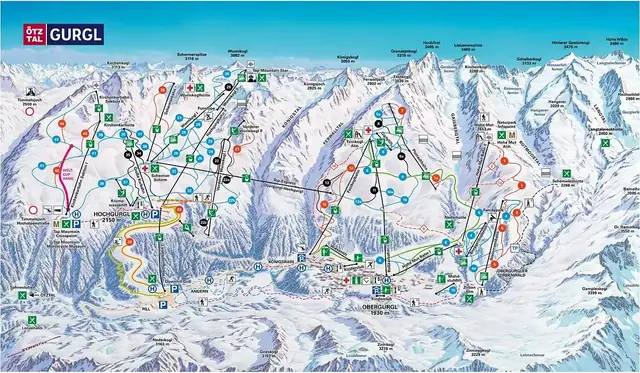 Pistekaart Obergurgl