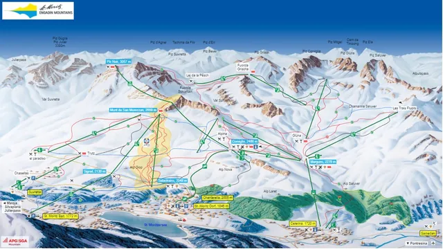 Pistekaart St. Moritz